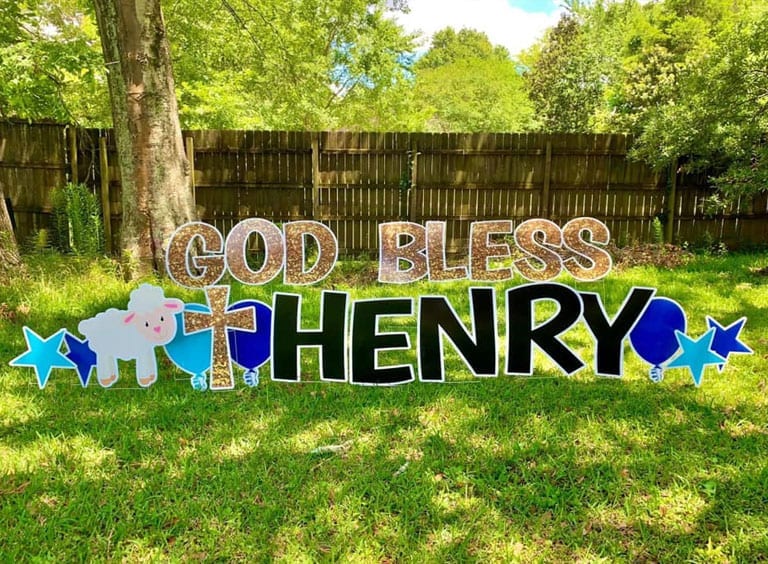 GOD-BLESS-HENRY-GOLD-GLITTER-BLACK-BLUE-BALLOONS-SHEEP-CROSS.jpg