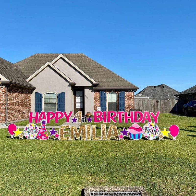 Birthday yard deals decorations