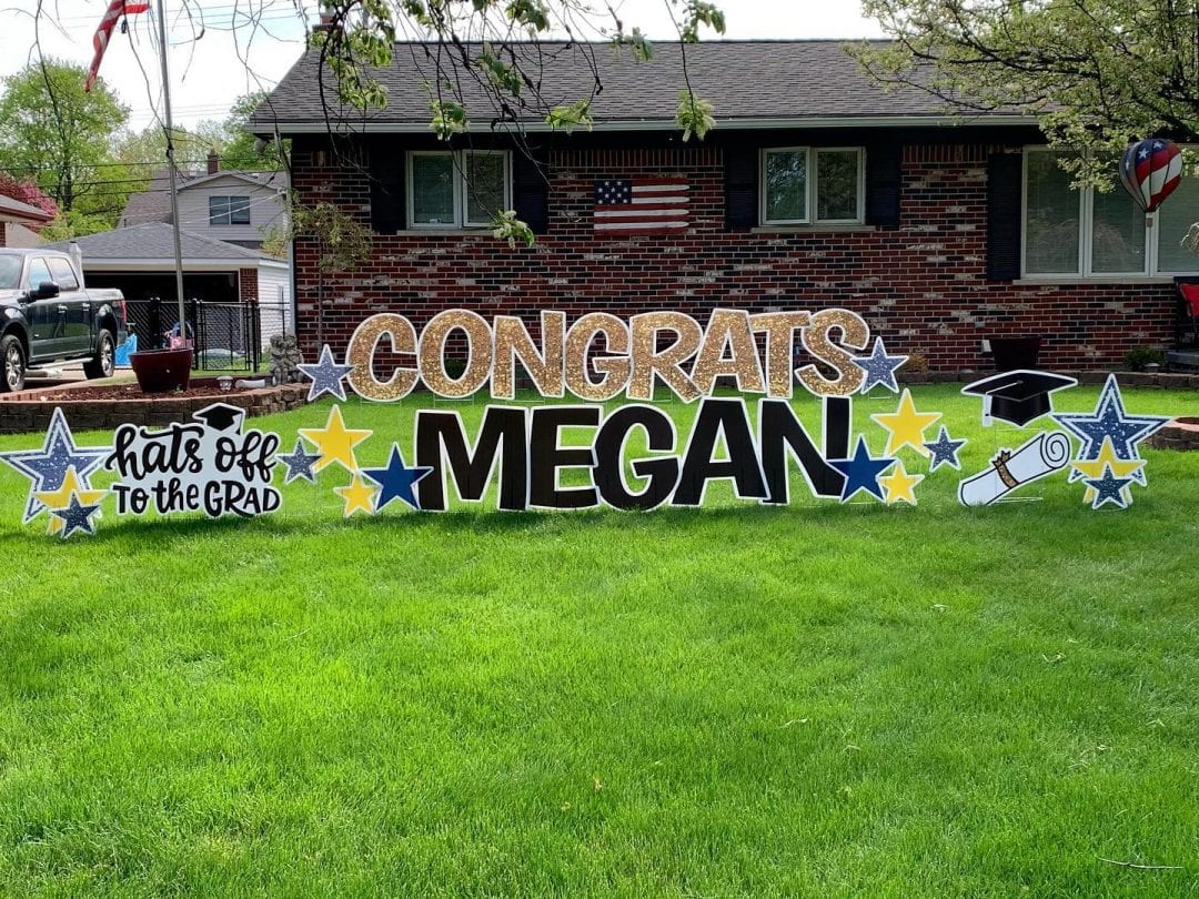 plymouth canton congrats grad yard card