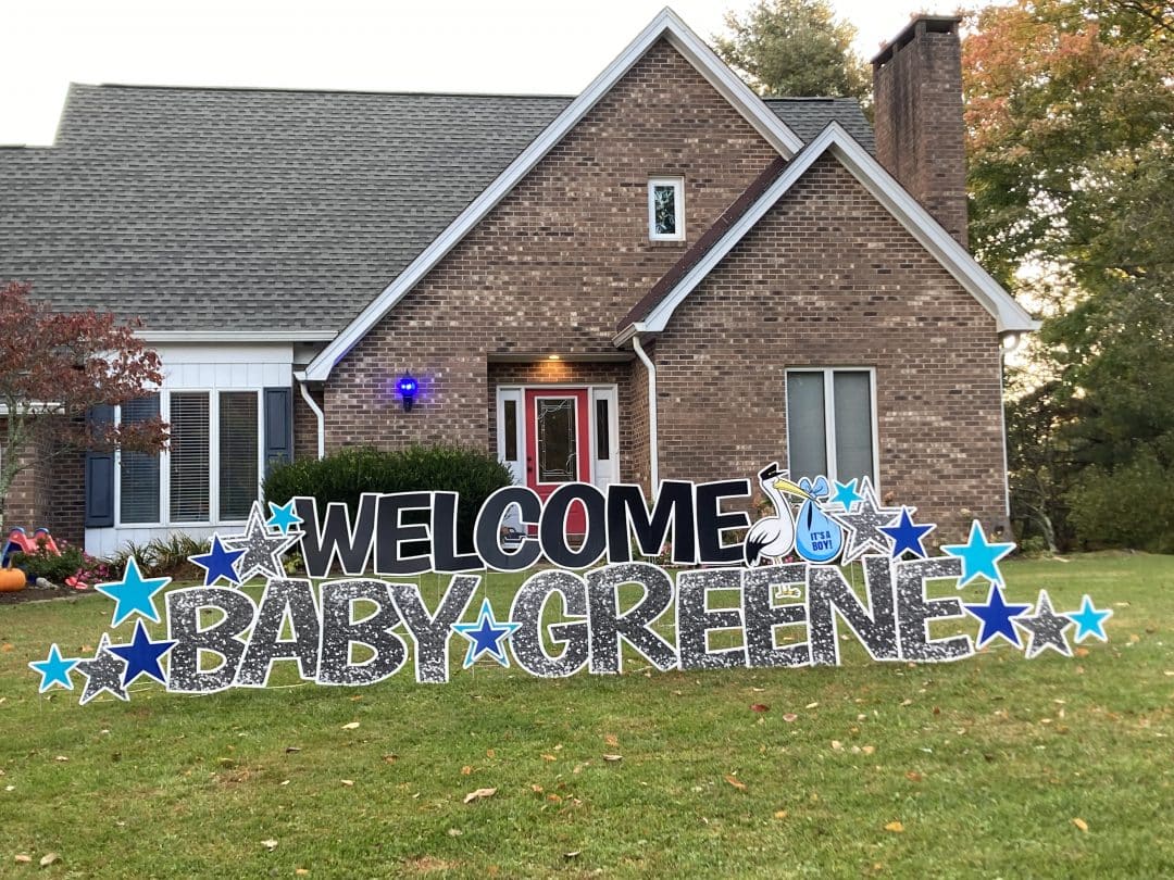 Boone Baby Announcement Yard Greeting