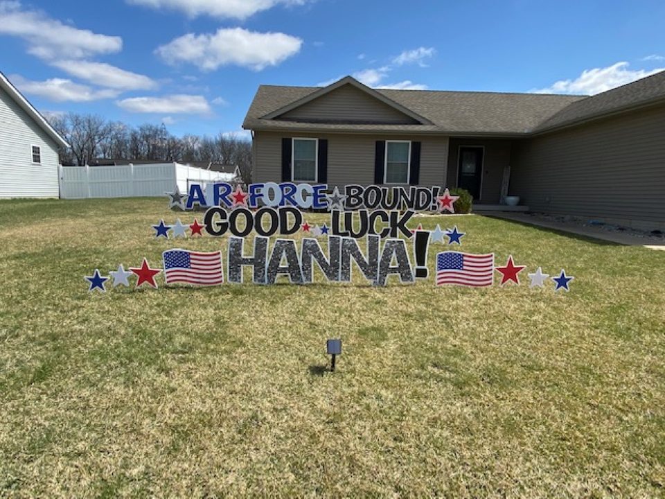 AIR FORCE BOUND GOOD LUCK HANNA!