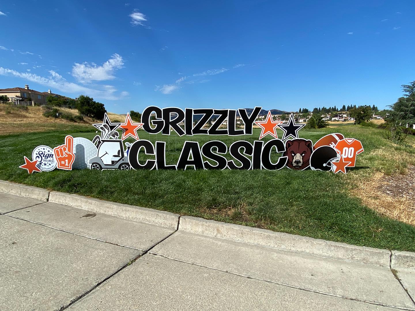 Golf event party sign black